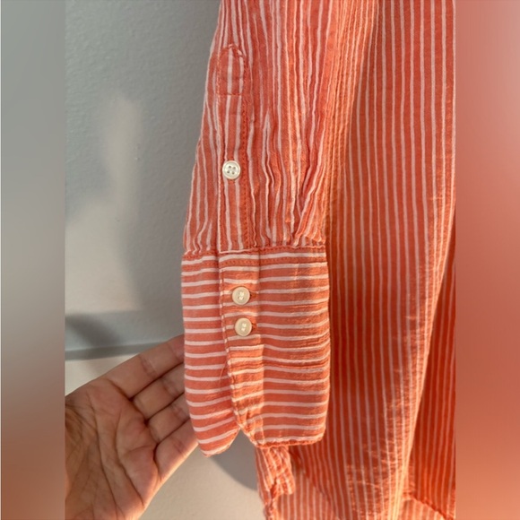 💕Silent Show Pick 💕Effortlessly Chic Striped Fit Button Down Long Sleeve Shirt - Picture 5 of 6